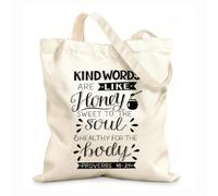 AILOONG Bolsas de almacenamiento de poliéster y algodón Tela de 12 oz de grosor Letras a mano con versículos bíblicos y palabras amables. Eslogan personalizable 35x40cm Grande