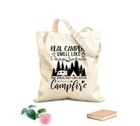 AILOONG Bolsas de almacenamiento de poliéster y algodón Tela de 12 oz de grosor Una caravana real huele a 5 cosas. Insecto del protector solar. Eslogan personalizable 31x36cm Mediano