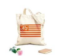 AILOONG Bolsas de almacenamiento de poliéster y algodón Tela de 340g/m² de grosor Bandera de los Estados Unidos de América con arma Eslogan personalizable