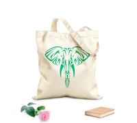 AILOONG Bolsas de almacenamiento de poliéster y algodón Tela de 340g/m² de grosor Cabeza de elefante tribal Eslogan personalizable