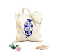 AILOONG Bolsas de almacenamiento de poliéster y algodón Tela de 340g/m² de grosor Con la escuela y la gente Eslogan personalizable