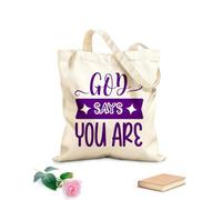 AILOONG Bolsas de almacenamiento de poliéster y algodón Tela de 340g/m² de grosor Dios dice que estás diseñado Eslogan personalizable