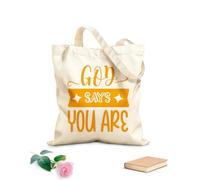 AILOONG Bolsas de almacenamiento de poliéster y algodón Tela de 340g/m² de grosor Dios dice que estás diseñado Eslogan personalizable