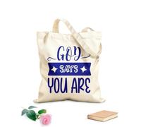 AILOONG Bolsas de almacenamiento de poliéster y algodón Tela de 340g/m² de grosor Dios dice que estás diseñado Eslogan personalizable
