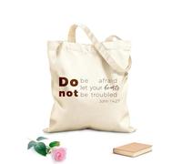 AILOONG Bolsas de almacenamiento de poliéster y algodón Tela de 340g/m² de grosor Frase bíblica del evangelio de san juan 1427 Eslogan personalizable