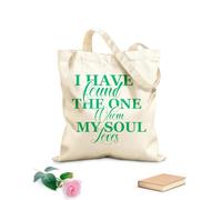 AILOONG Bolsas de almacenamiento de poliéster y algodón Tela de 340g/m² de grosor He encontrado a alguien que mi alma ama. Eslogan personalizable