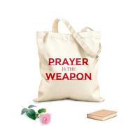 AILOONG Bolsas de almacenamiento de poliéster y algodón Tela de 340g/m² de grosor la oración es un arma Eslogan personalizable