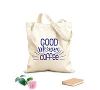 AILOONG Bolsas de almacenamiento de poliéster y algodón Tela de 340g/m² de grosor Las letras de buenos días empiezan con un café. Eslogan personalizable