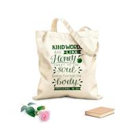 AILOONG Bolsas de almacenamiento de poliéster y algodón Tela de 340g/m² de grosor Letras a mano con versículos bíblicos y palabras amables. Eslogan personalizable