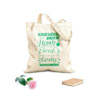 AILOONG Bolsas de almacenamiento de poliéster y algodón Tela de 340g/m² de grosor Letras a mano con versículos bíblicos y palabras amables. Eslogan personalizable