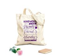 AILOONG Bolsas de almacenamiento de poliéster y algodón Tela de 340g/m² de grosor Letras a mano con versículos bíblicos y palabras amables. Eslogan personalizable