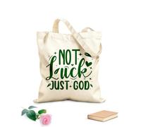 AILOONG Bolsas de almacenamiento de poliéster y algodón Tela de 340g/m² de grosor No es suerte, solo diseño de Dios. Eslogan personalizable