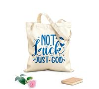 AILOONG Bolsas de almacenamiento de poliéster y algodón Tela de 340g/m² de grosor No es suerte, solo diseño de Dios. Eslogan personalizable