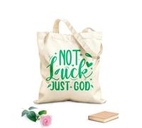 AILOONG Bolsas de almacenamiento de poliéster y algodón Tela de 340g/m² de grosor No es suerte, solo diseño de Dios. Eslogan personalizable