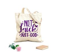 AILOONG Bolsas de almacenamiento de poliéster y algodón Tela de 340g/m² de grosor No es suerte, solo diseño de Dios. Eslogan personalizable