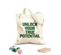 AILOONG Bolsas de almacenamiento de poliéster y algodón Tela de 340g/m² de grosor Texto de letras de cita Eslogan personalizable