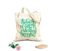 AILOONG Bolsas de almacenamiento de poliéster y algodón Tela de 340g/m² de grosor Totalmente culpable de robar corazones de San Valentín. Eslogan personalizable