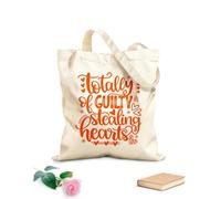 AILOONG Bolsas de almacenamiento de poliéster y algodón Tela de 340g/m² de grosor Totalmente culpable de robar corazones de San Valentín. Eslogan personalizable