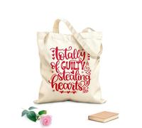 AILOONG Bolsas de almacenamiento de poliéster y algodón Tela de 340g/m² de grosor Totalmente culpable de robar corazones de San Valentín. Eslogan personalizable