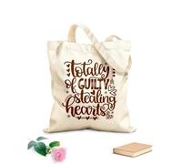 AILOONG Bolsas de almacenamiento de poliéster y algodón Tela de 340g/m² de grosor Totalmente culpable de robar corazones de San Valentín. Eslogan personalizable