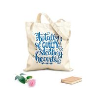 AILOONG Bolsas de almacenamiento de poliéster y algodón Tela de 340g/m² de grosor Totalmente culpable de robar corazones de San Valentín. Eslogan personalizable