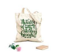 AILOONG Bolsas de almacenamiento de poliéster y algodón Tela de 340g/m² de grosor Totalmente culpable de robar corazones de San Valentín. Eslogan personalizable