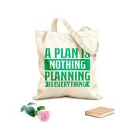 AILOONG Bolsas de almacenamiento de poliéster y algodón Un plan no es nada, planificarlo todo a mano. Tela de 340g/m² de grosor Eslogan personalizable