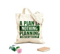 AILOONG Bolsas de almacenamiento de poliéster y algodón Un plan no es nada, planificarlo todo a mano. Tela de 340g/m² de grosor Eslogan personalizable