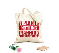 AILOONG Bolsas de almacenamiento de poliéster y algodón Un plan no es nada, planificarlo todo a mano. Tela de 340g/m² de grosor Eslogan personalizable