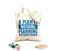 AILOONG Bolsas de almacenamiento de poliéster y algodón Un plan no es nada, planificarlo todo a mano. Tela de 340g/m² de grosor Eslogan personalizable