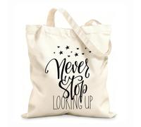 AILOONG Bolsas de almacenamiento de poliéster y algodón Viajes, cosmos, vida, inspiración, citas, letras Tela de 12 oz de grosor Eslogan personalizable 35x40cm Grande