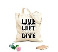 AILOONG Bolsas de almacenamiento de poliéster y algodón Vive y deja bucear, buceo divertido Tela de 12 oz de grosor Eslogan personalizable 35x40cm Grande