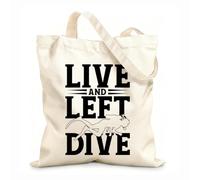 AILOONG Bolsas de almacenamiento de poliéster y algodón Vive y deja bucear, buceo divertido Tela de 12 oz de grosor Eslogan personalizable 25x30cm Pequeño