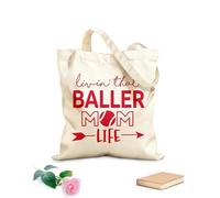 AILOONG Bolsas de almacenamiento de poliéster y algodón Vivir esa vida de mamá bailarina frase en letras Tela de 340g/m² de grosor Eslogan personalizable