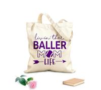 AILOONG Bolsas de almacenamiento de poliéster y algodón Vivir esa vida de mamá bailarina frase en letras Tela de 340g/m² de grosor Eslogan personalizable