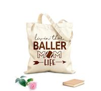 AILOONG Bolsas de almacenamiento de poliéster y algodón Vivir esa vida de mamá bailarina frase en letras Tela de 340g/m² de grosor Eslogan personalizable