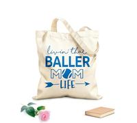 AILOONG Bolsas de almacenamiento de poliéster y algodón Vivir esa vida de mamá bailarina frase en letras Tela de 340g/m² de grosor Eslogan personalizable