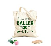 AILOONG Bolsas de almacenamiento de poliéster y algodón Vivir esa vida de mamá bailarina frase en letras Tela de 340g/m² de grosor Eslogan personalizable