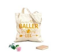 AILOONG Bolsas de almacenamiento de poliéster y algodón Vivir esa vida de mamá bailarina frase en letras Tela de 340g/m² de grosor Eslogan personalizable