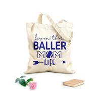 AILOONG Bolsas de almacenamiento de poliéster y algodón Vivir esa vida de mamá bailarina frase en letras Tela de 340g/m² de grosor Eslogan personalizable