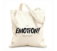 AILOONG Bolsas de compras de poliéster y algodón Alfabeto emocional de dibujos animados, fuente juguetona y alegre Tela de 12 oz de grosor Reutilizable 31x36cm Mediano