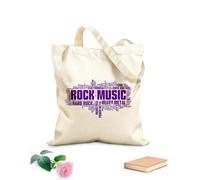 AILOONG Bolsas de compras de poliéster y algodón Árbol de etiquetas de burbujas de nube de palabras de estilos de música rock Tela de 340g/m² de grosor Reutilizable