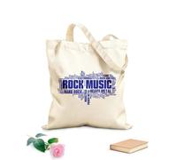 AILOONG Bolsas de compras de poliéster y algodón Árbol de etiquetas de burbujas de nube de palabras de estilos de música rock Tela de 340g/m² de grosor Reutilizable
