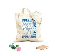 AILOONG Bolsas de compras de poliéster y algodón Archivo de corte Spirit Lead Me Retro Christian West Tela de 340g/m² de grosor Reutilizable