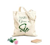 AILOONG Bolsas de compras de poliéster y algodón Carta de cita No me importa un sorbo Tela de 340g/m² de grosor Reutilizable