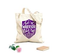 AILOONG Bolsas de compras de poliéster y algodón Cita inspiradora: Sé un guerrero, no un preocupado Tela de 340g/m² de grosor Reutilizable