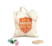 AILOONG Bolsas de compras de poliéster y algodón Cita inspiradora: Sé un guerrero, no un preocupado Tela de 340g/m² de grosor Reutilizable