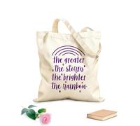 AILOONG Bolsas de compras de poliéster y algodón Citas inspiradoras de Greater The Storm Tela de 340g/m² de grosor Reutilizable