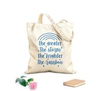 AILOONG Bolsas de compras de poliéster y algodón Citas inspiradoras de Greater The Storm Tela de 340g/m² de grosor Reutilizable