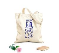AILOONG Bolsas de compras de poliéster y algodón Citas inspiradoras de Sueña en grande, pequeño Tela de 340g/m² de grosor Reutilizable